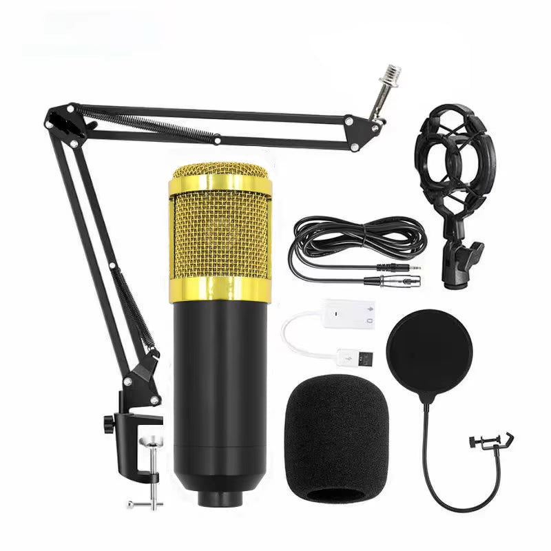 BM800 V8 Professional Audio Condenser Microphone Set – Ideal for Karaoke, Podcasting, and Live Streaming