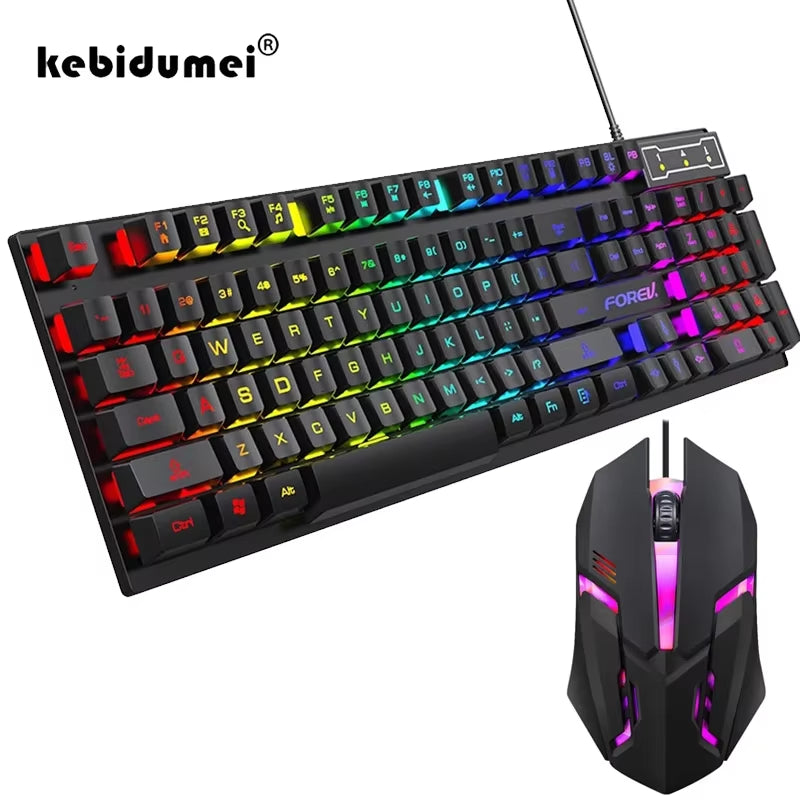 Ultimate 104-Key Backlit Mechanical Gaming Keyboard and Mouse Set - Waterproof, Luminous, Perfect for PC and Laptop Gamers!