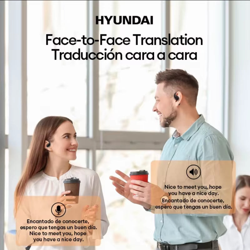 Hyundal Openair Pro AI Translation Earphones – Multi-Language Stereo Touch Display, ENC Call, and OWS Headphone