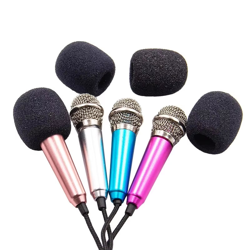 Compact 3.5mm Stereo Studio Microphone – Ideal for Karaoke, Smartphones, Laptops, and PCs