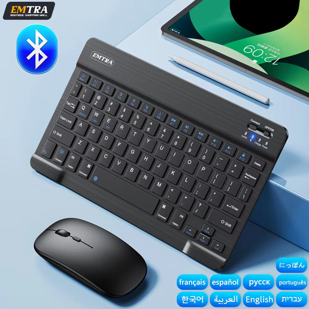 Versatile Bluetooth Wireless Keyboard and Mouse – Compatible with iOS, Android, and Windows Tablets – Multi-Language Support