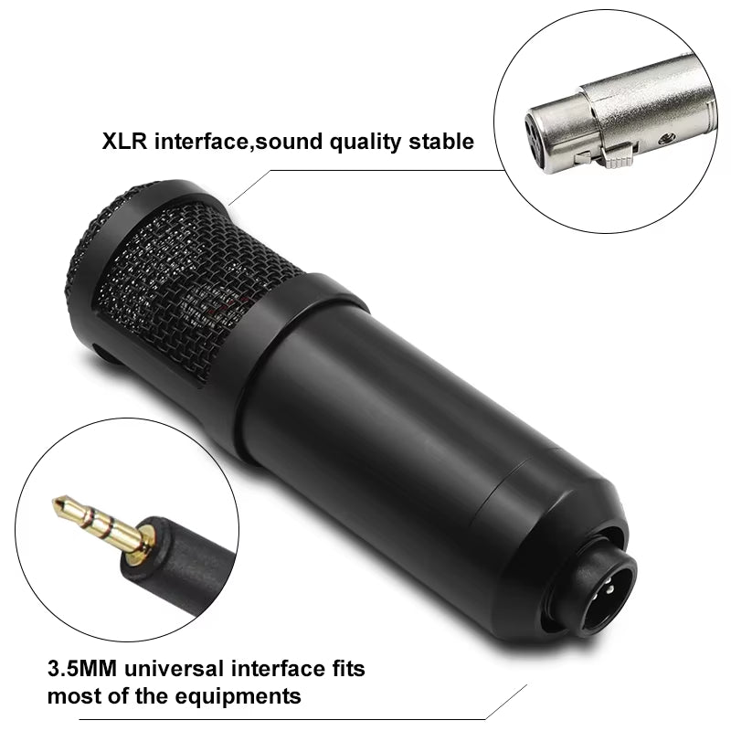 BM800 V8 Professional Audio Condenser Microphone Set – Ideal for Karaoke, Podcasting, and Live Streaming