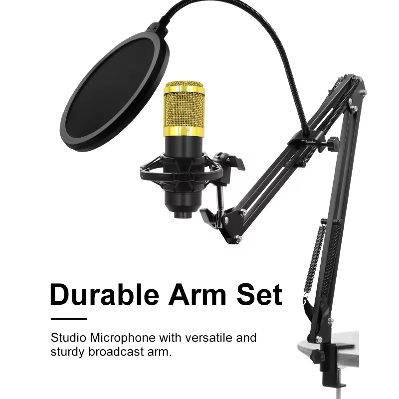 BM800 V8 Professional Audio Condenser Microphone Set – Ideal for Karaoke, Podcasting, and Live Streaming