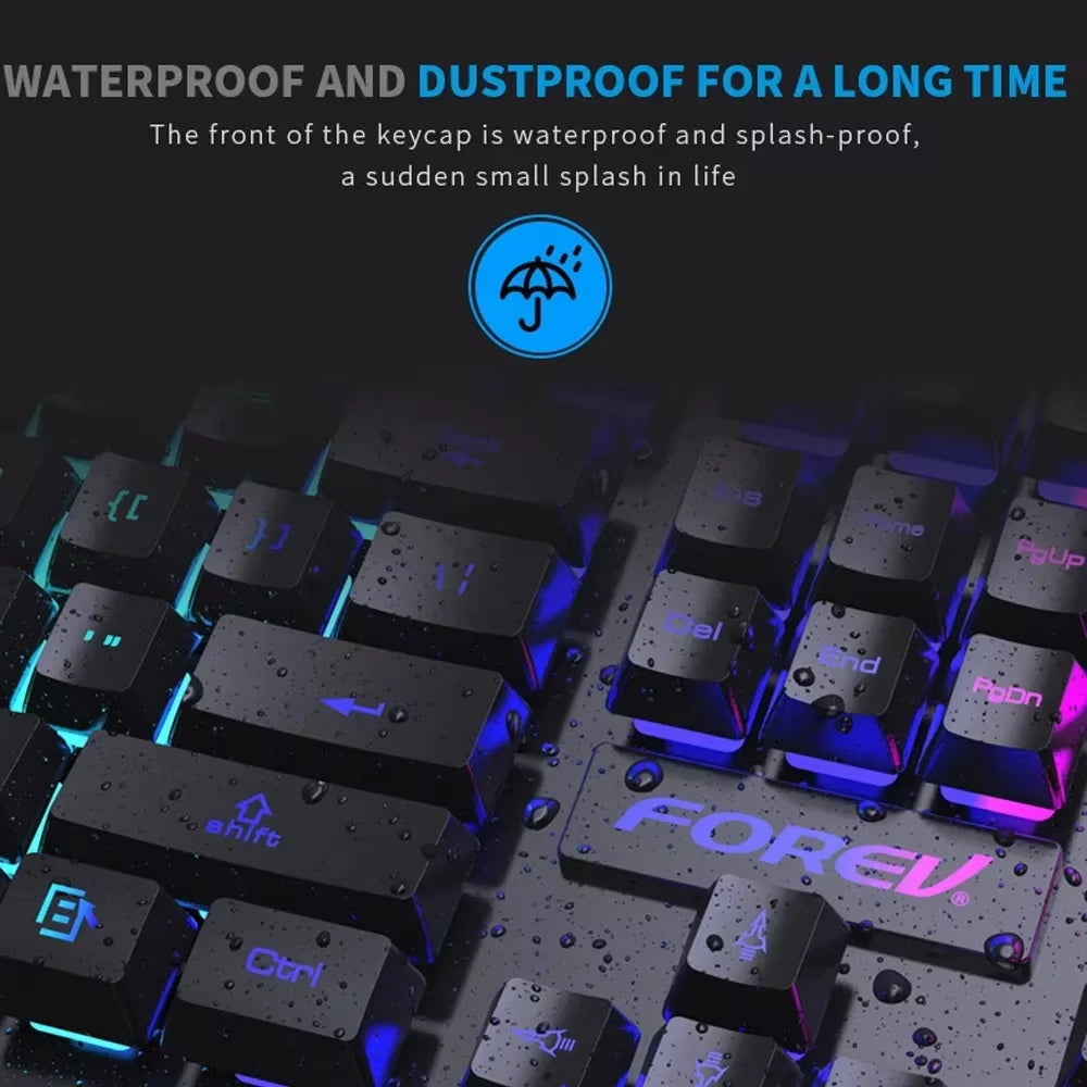 Ultimate 104-Key Backlit Mechanical Gaming Keyboard and Mouse Set - Waterproof, Luminous, Perfect for PC and Laptop Gamers!