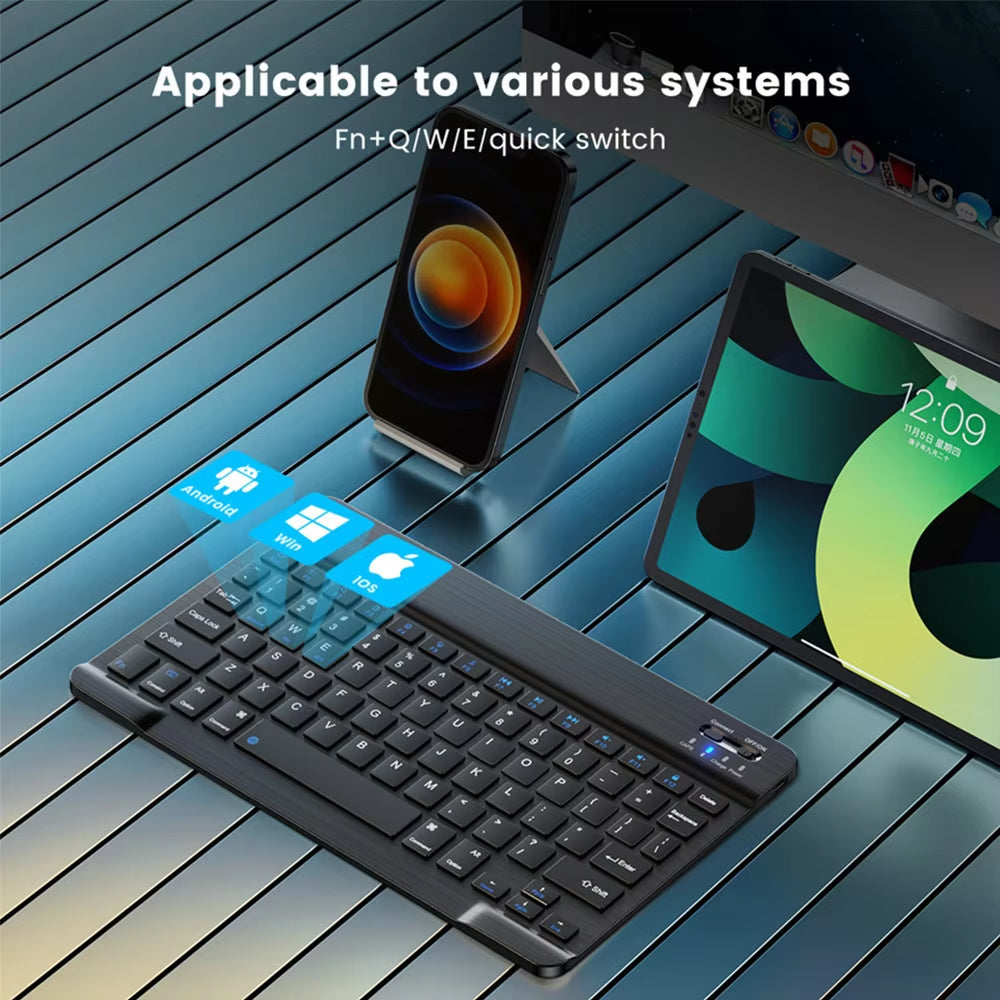 Versatile Bluetooth Wireless Keyboard and Mouse – Compatible with iOS, Android, and Windows Tablets – Multi-Language Support