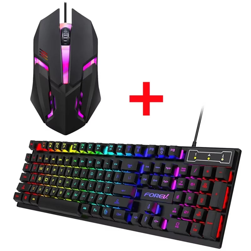 Ultimate 104-Key Backlit Mechanical Gaming Keyboard and Mouse Set - Waterproof, Luminous, Perfect for PC and Laptop Gamers!