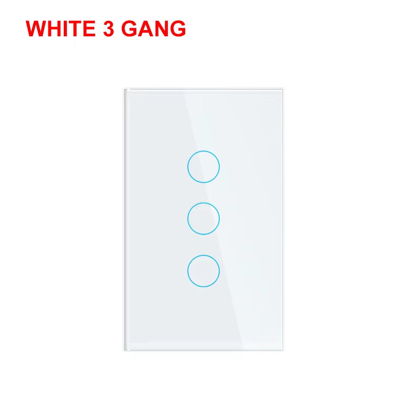 Smart WiFi Touch Light Switch – No Neutral Wire Required, Compatible with Alexa & Google – 1/2/3 Gang, 100-240V