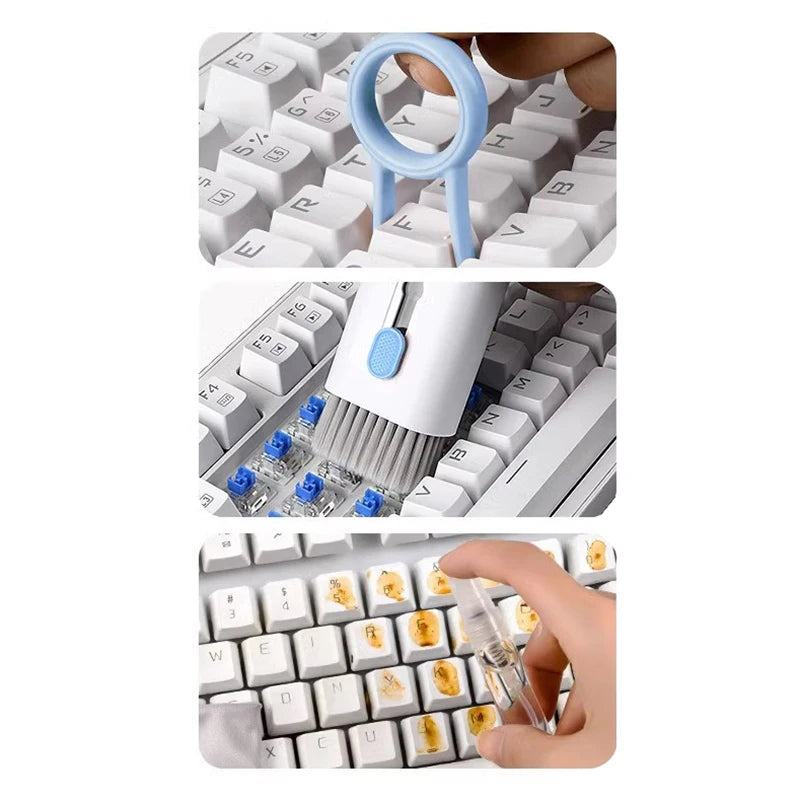 Ultimate 7-in-1 Keyboard & Electronics Cleaning Kit - Includes Keycap Puller, Brush & More for iPad, Bluetooth Earphones & Phones!