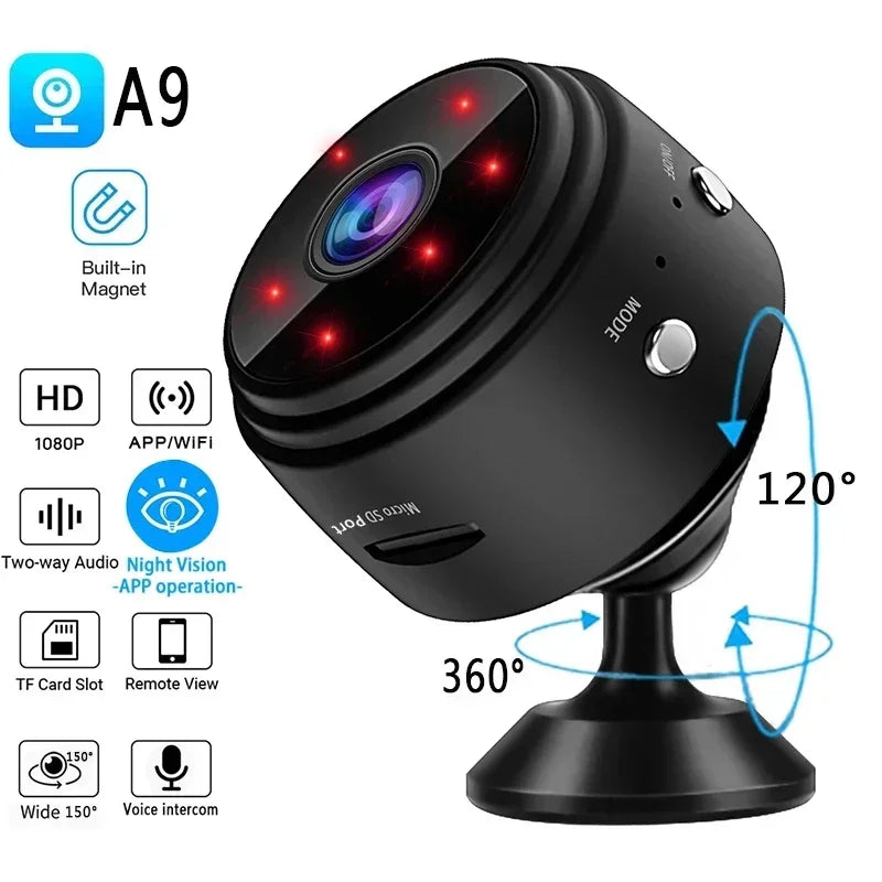 A9 Wireless Mini Camera - Smart Home Security IP WiFi Monitor with Mobile Remote Access