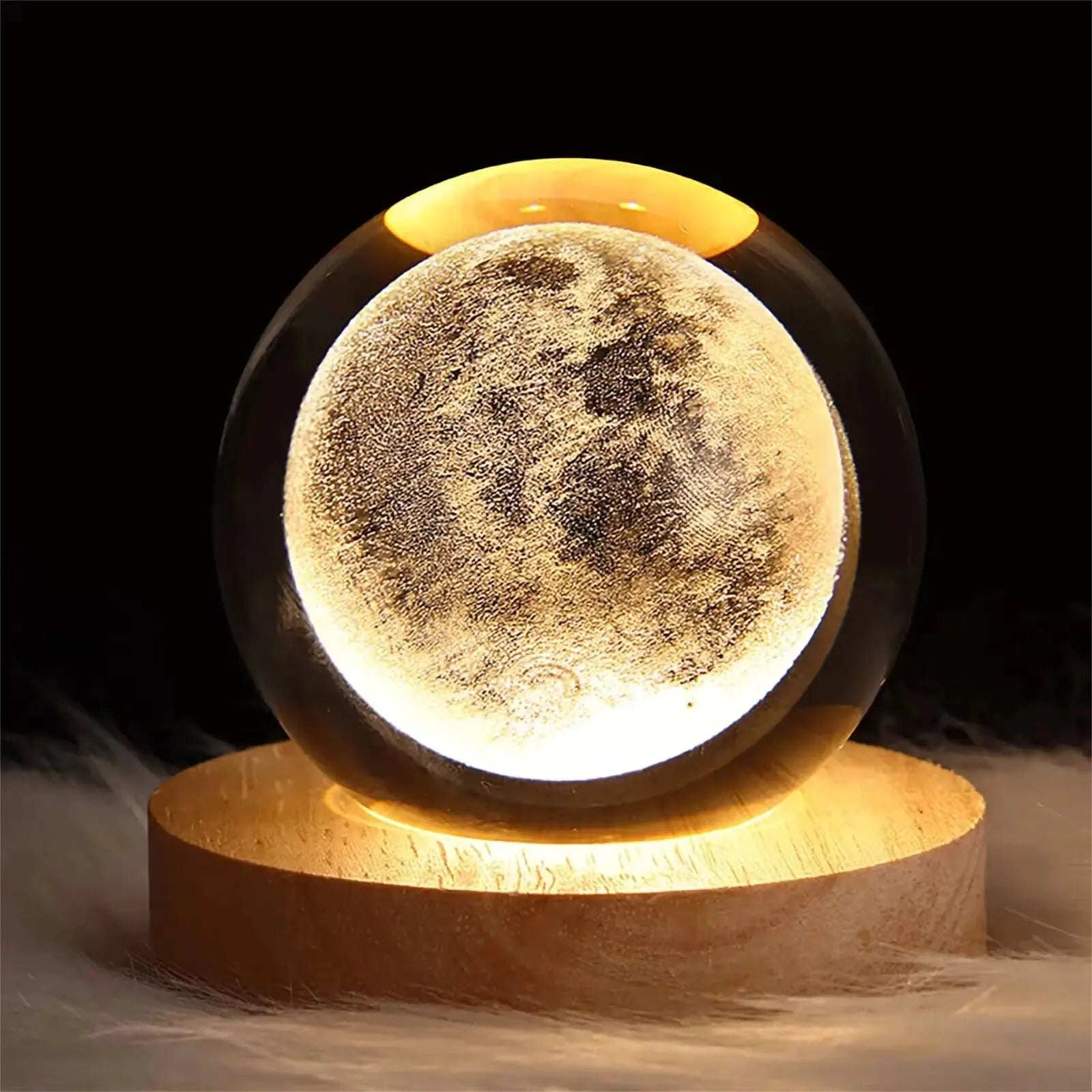 3D Crystal Ball Lamp – Galaxy & Planetary Projection USB Night Light for Cozy Atmosphere