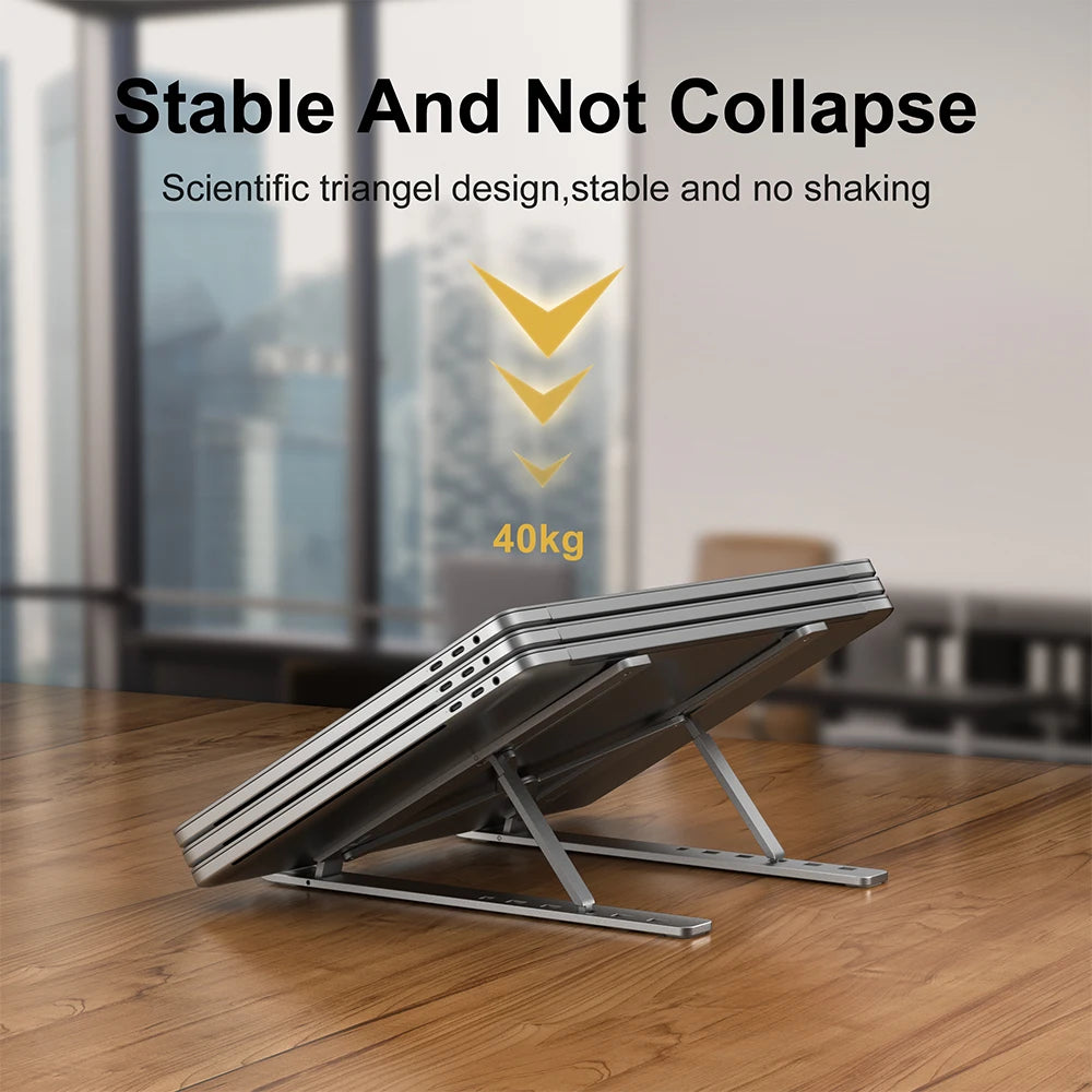 Adjustable Aluminum Alloy Laptop Stand - Portable & Foldable Notebook Holder for Up to 17 Inch - 2023 Best Seller!