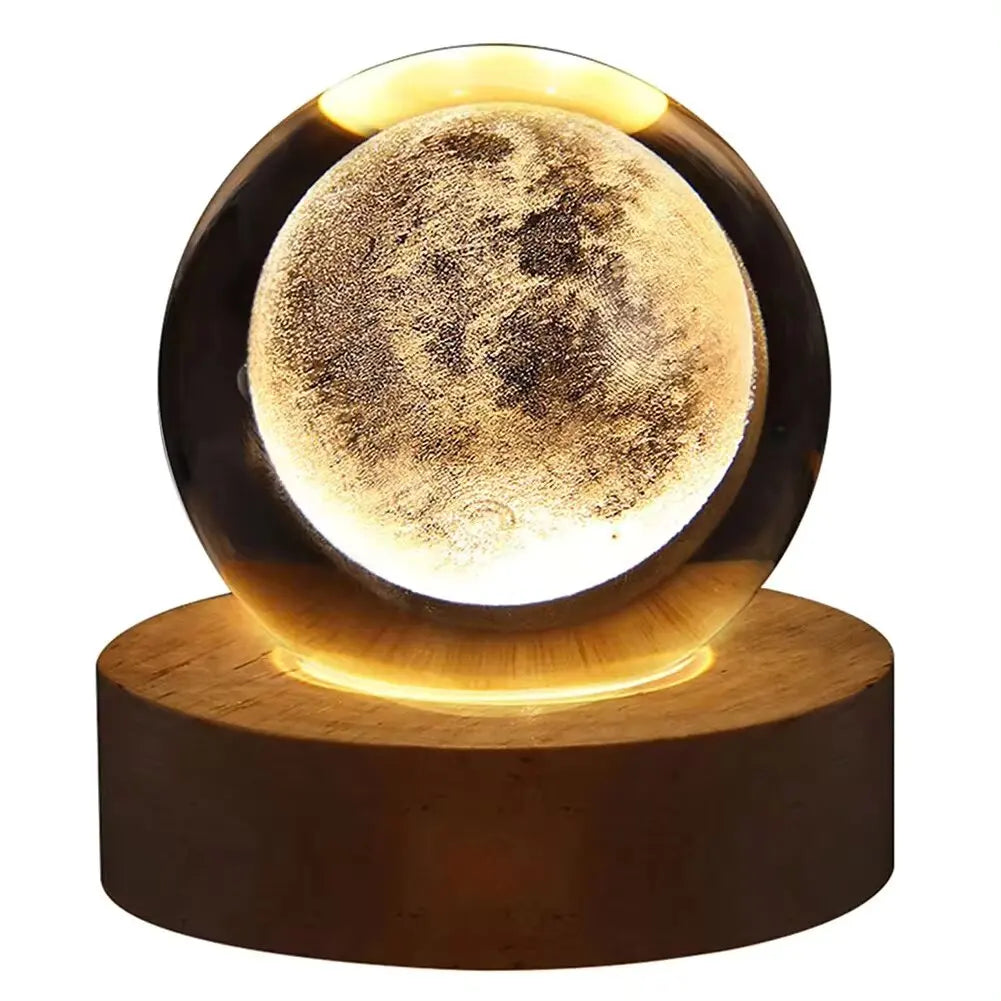 3D Crystal Ball Lamp – Galaxy & Planetary Projection USB Night Light for Cozy Atmosphere