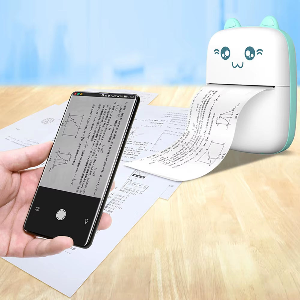 Thermal Printer MINI CAT Print Photo Pocket Thermal Label Printer 58Mm Printing Wireless Bluetooth-Compatible Android IOS Print