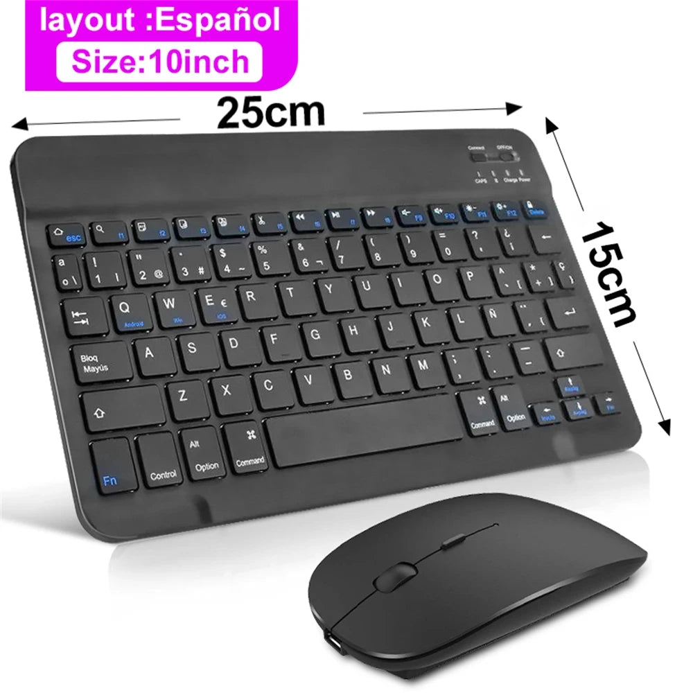 Versatile Bluetooth Wireless Keyboard and Mouse – Compatible with iOS, Android, and Windows Tablets – Multi-Language Support