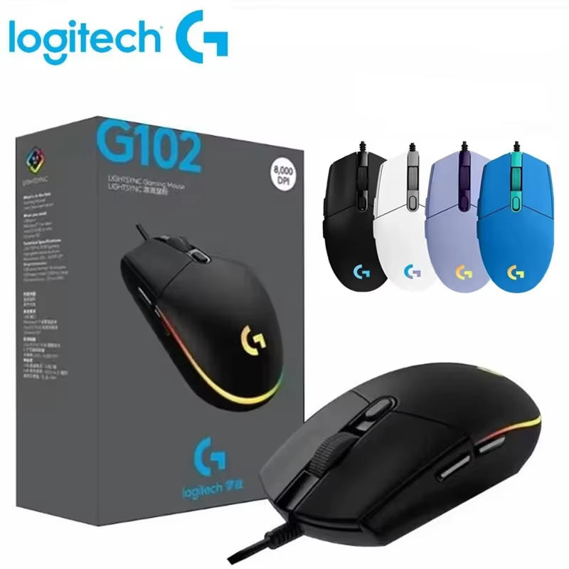 G102 RGB Wired Gaming Mouse - 8000 DPI Optical Precision for PC/Mac/Laptop