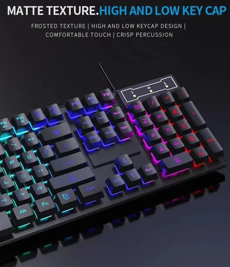 Ultimate 104-Key Backlit Mechanical Gaming Keyboard and Mouse Set - Waterproof, Luminous, Perfect for PC and Laptop Gamers!