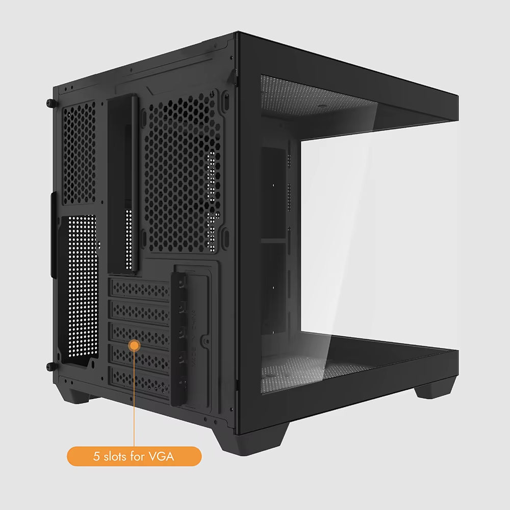 275P Sea View Gaming PC Case – Stunning Double-Sided Tempered Glass for M-ATX & ITX Motherboards