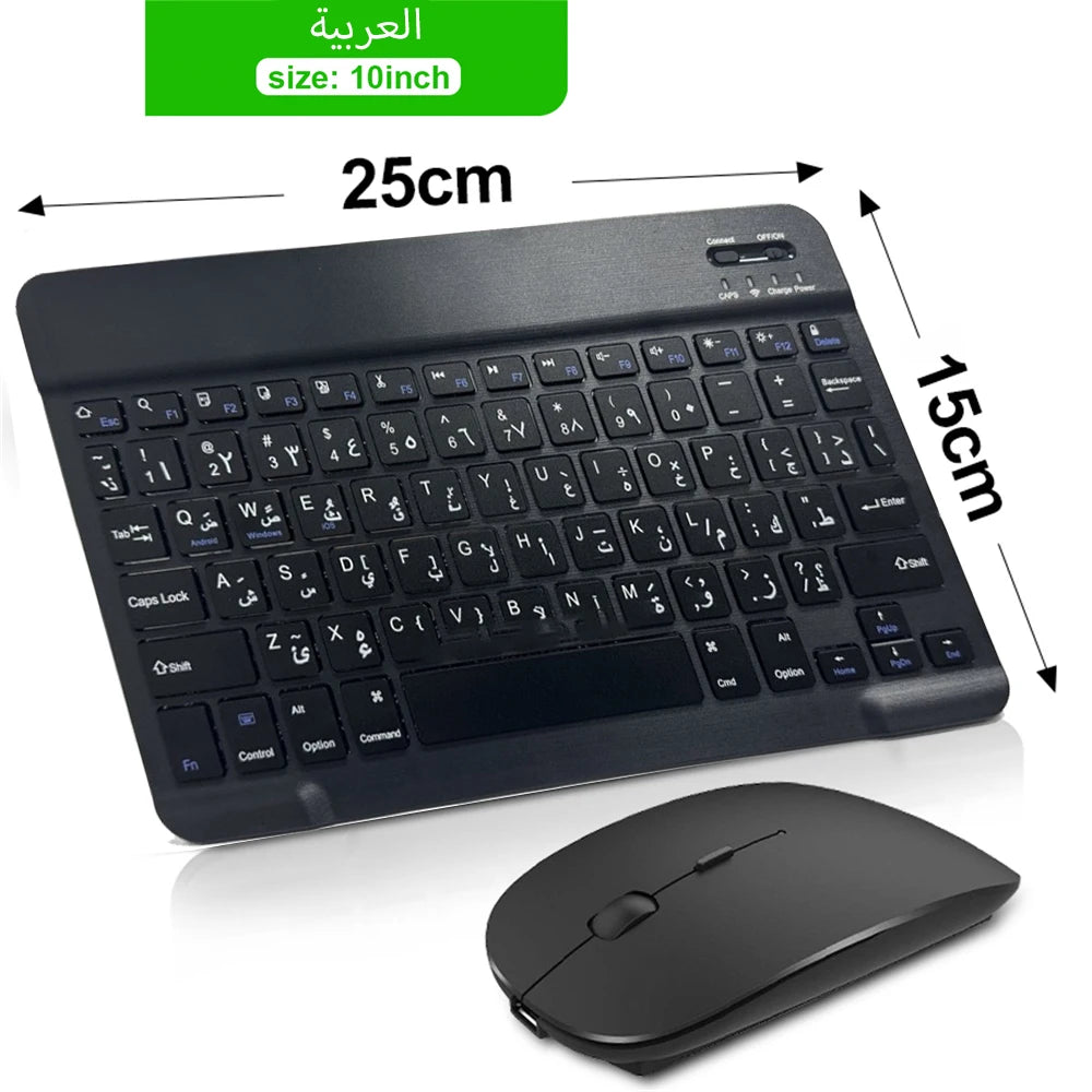 Versatile Bluetooth Wireless Keyboard and Mouse – Compatible with iOS, Android, and Windows Tablets – Multi-Language Support